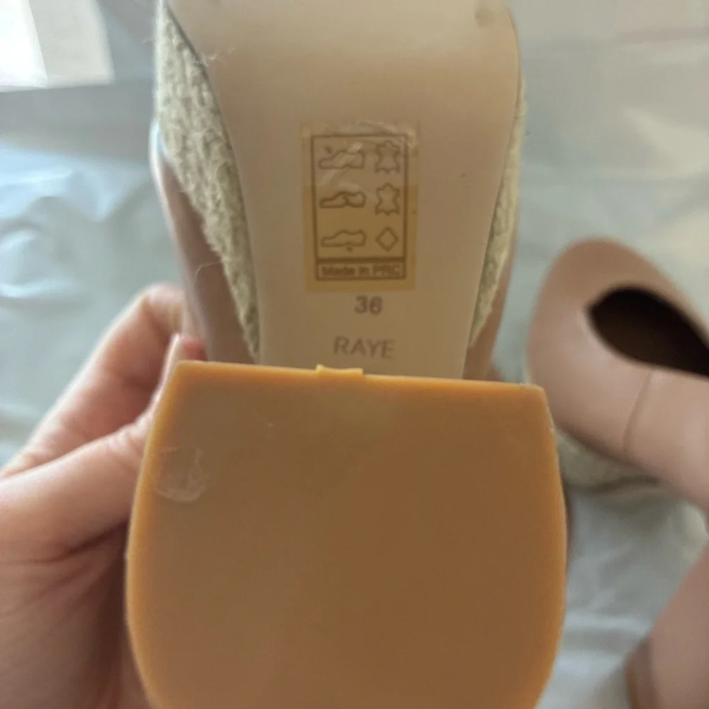 For Love & Lemons X  Raye Harper Nude Platform Heels Revolve EU 36/ US 6-6.5